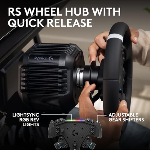 Image of Logitech G RS50 Racing Wheel, Hub, and Base for Xbox /PC: 8 Nm Direct Drive, 11 inch Wheel, 13 Buttons, Adjustable Paddle Shifters, TRUEFORCE Force Feedback Integration with Major Titles - Black
