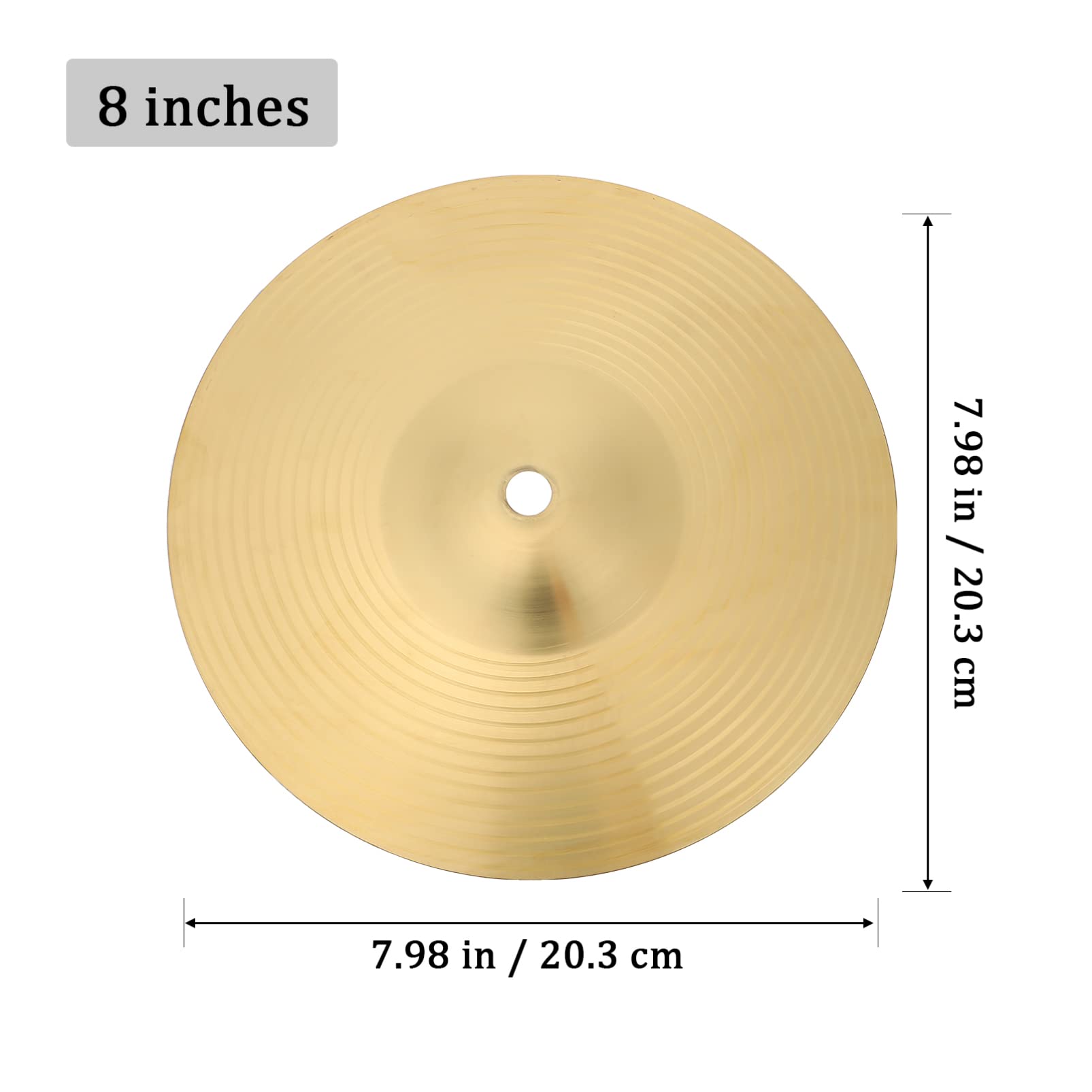 Mikinona 8-inch Cymbal Accessory Set Brass Drum Parts Felt Cymbals Replacement Jazz Drum Set Part