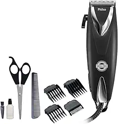 Cortador de Cabelos Philco PCR12CR Skull Pro Chrome 9 Em 1 Preto 18W 110V