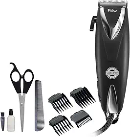 Cortador de Cabelos Philco PCR12CR Skull Pro Chrome 9 Em 1 Preto 18W 110V