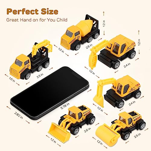 Toy Life TOYLIFE-CONSTRUCTION30-101 28 Pcs Construction Toys Construction Cake Topper, Small Construction Vehicles, Sandbox Toys For Boys, Small Construction Car Truck Excavator Toys Construction Party Favors Gifts thumb #6