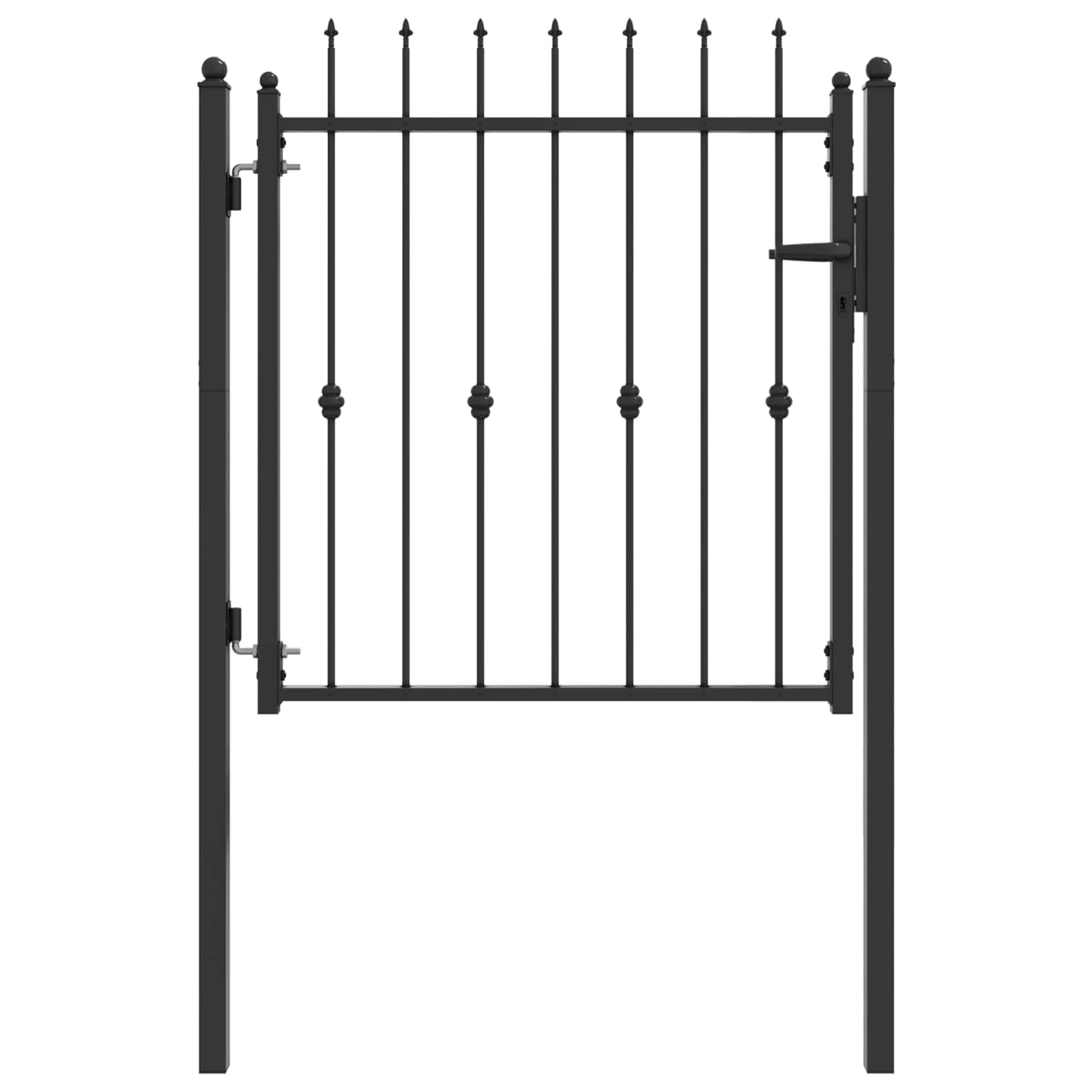 Cancello per recinzione in metallo, nero, 100 x 100 cm, richiudibile | Design anti-salita, verniciatura a polvere resistente alla corrosione, stile moderno, struttura stabile