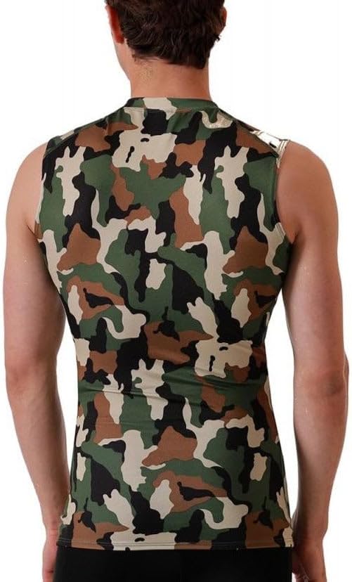 Insta Slim Big and Tall Camo Activewear Sleeveless High V-Neck 3VAT013BT