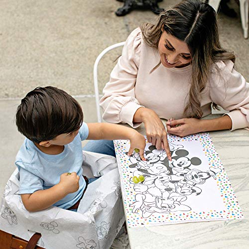 Image of Disney Baby by J.L. Childress ColorMe Disposable Placemats - Stick on Disposable Placemats for Baby, Toddlers, & Kids, Travel Coloring Activities, Sticky Child Table Mat - 24 Pack, Mickey & Friends