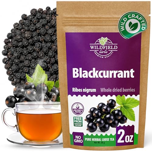 Image of 2 oz. Blackcurrant Fruit Herbal Tea (Ribes Nigrum) - 56g Dried Blackcurrant Berries Herb Te De Grosella Negra