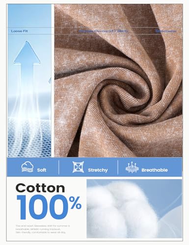 Arssm Women's Oversized T-Shirts Cotton Acid Wash Boyfriend Tee Shirt Loose Fit Vintage T-Shirts - Image 3