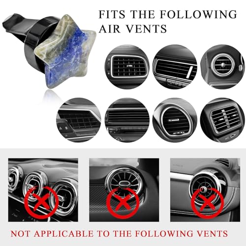 Image of DXNQ 4PCS Star Crystal Car Vent Clips, Quartz Crystal Star Shape Air Freshener Vent Clip with Aroma Tablet, Gemstone Star Lovely Auto Air Outlet Clip Charm Decor for Girl Women
