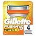 Gillette Fusion5 Power Lamette di Ricambio, Confezione da 4 Ricambi