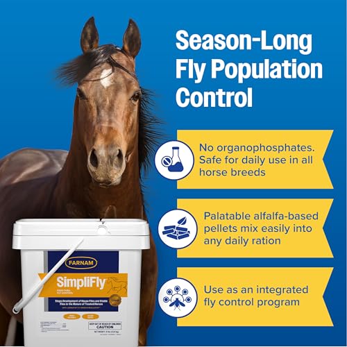 Farnam SimpliFly Feed-Thur Fly Control for Horses, 10 lb, 160 Day Supply | Daily Supplement,EPA Approved Palatable Pellets, Prevents Stable Flies in Manure and Break and Prevents the Fly Life Cycle - Image 6