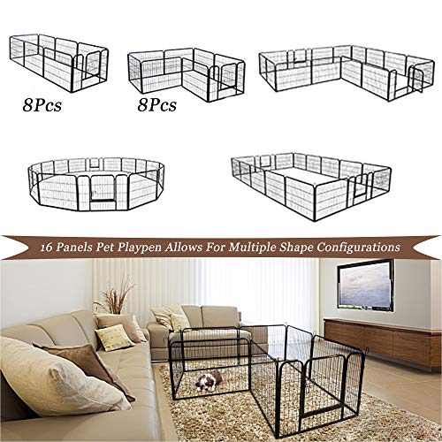 16 Panel Heavy Duty Cage Pet Dog Cat Barrier Fence Exercise Metal Playpen Kennel by ShinShop - Thumbnail 7