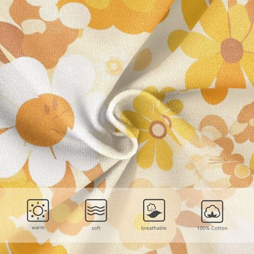 KLL Vintage Yellow Orange Floral Pattern Toddler Boys' Soft Underwear Breathable Children Undies3