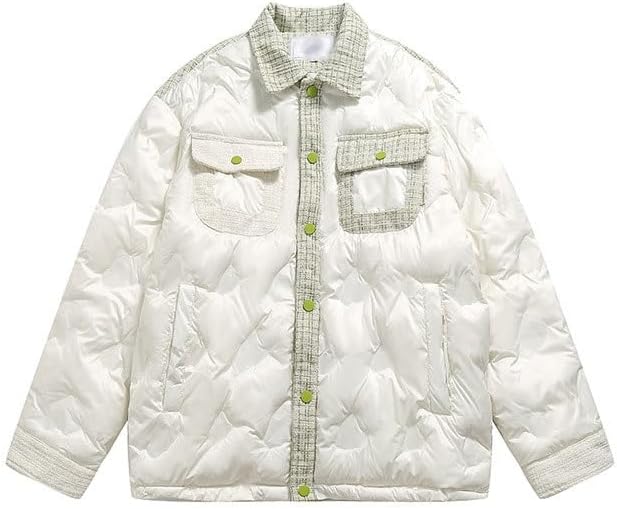 Men's Women's Same Cotton Padded Jacket With Lapel Embroidery for Warmth