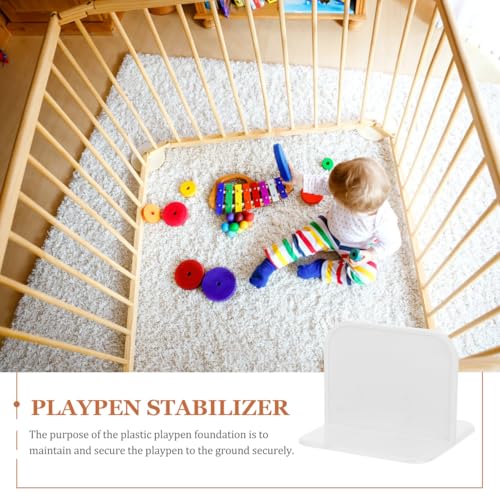Image of Baby Playpen Stabilizer Accessories 4-Pack Anti-Slip Fixers for Toddlers Play Yard Safety Support Feet 2.76 Inch Non-Marking Adhesive Pads for Baby Gate Floor Stabilizer