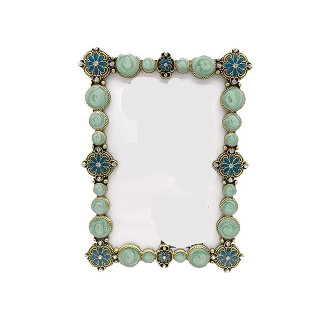 Picture Frames, Set Up A Table Photo Frame, Metal Three-dimensional Glass, Green Art(10inches)