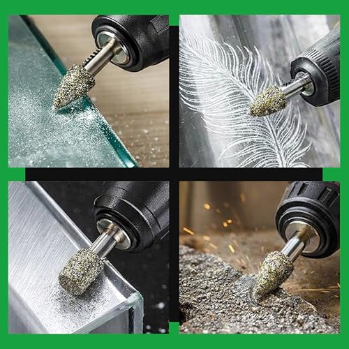 20 Puntas de Fresa Diamond 60 Grit Shank 1/8 miniatura 6