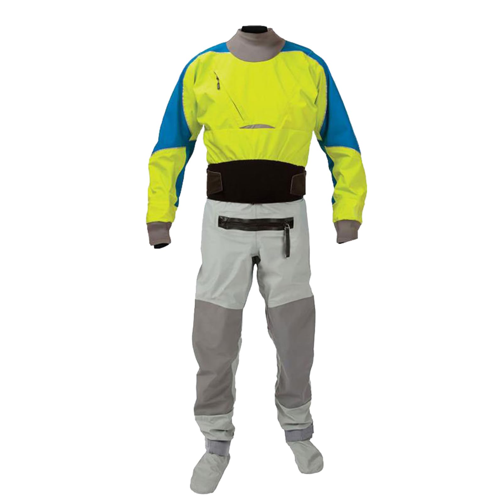 BEIAKE Kayak Drysuit, 3-Layer Waterproof Fabric Front Zipper Neoprene Inner for Surfing Stand Up Paddle Equipment