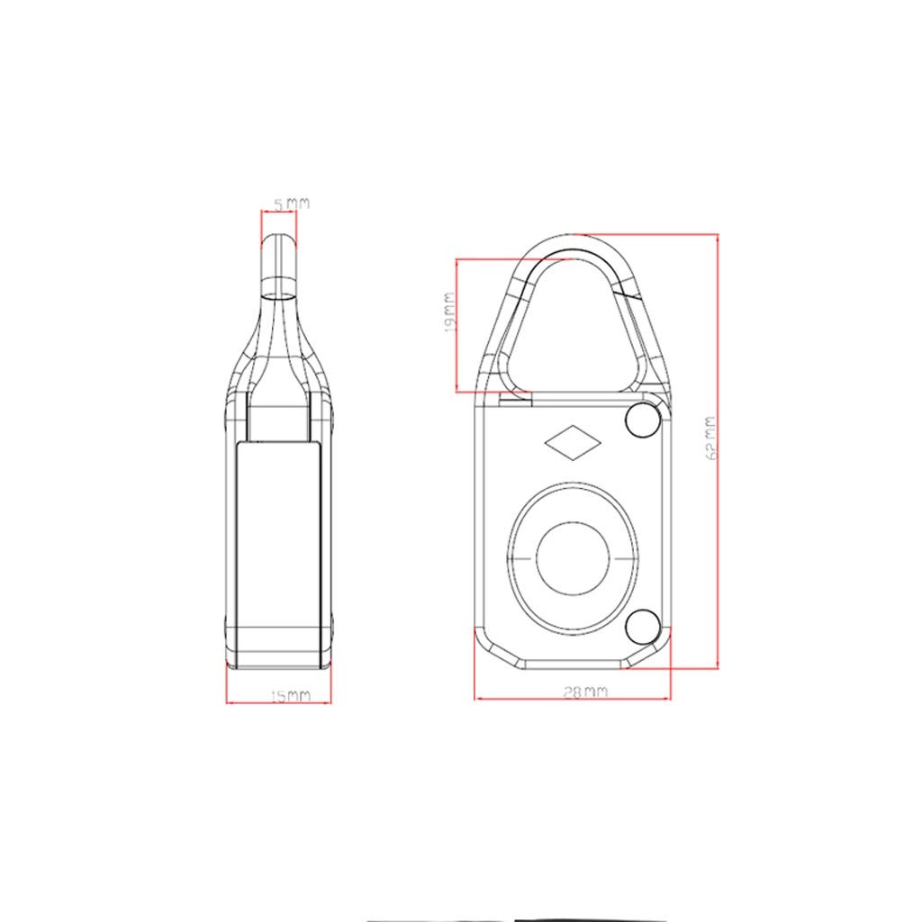 Candado de Huellas Dactilares Cerradura de Seguridad Inteligente sin Llave IP65 Impermeable Antirrobo USB Recargable Adecuado para casillero Escolar, Gimnasio, Puerta, Gabinete, Ma