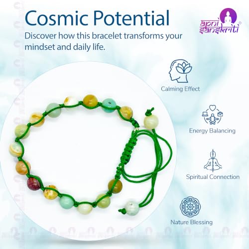 Image of Apnisanskriti Premium Lab Certified Round Crystal Gem Stone Beads Bracelet (8mm, AAA Quality, Free Size)
