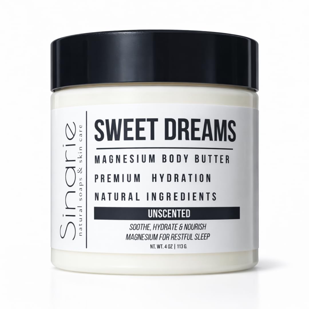 Sweet Dreams Magnesium Emulsified Body Butter, 4 oz., 1 Count | Mango Butter | Premium Magnesium Oil | Natural Ingredients | Magnesium Lotion