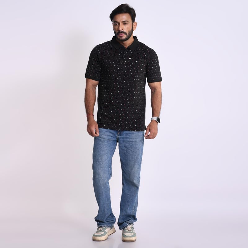 Image of Palm Island Men Abstract Men Polo Neck Tshirt