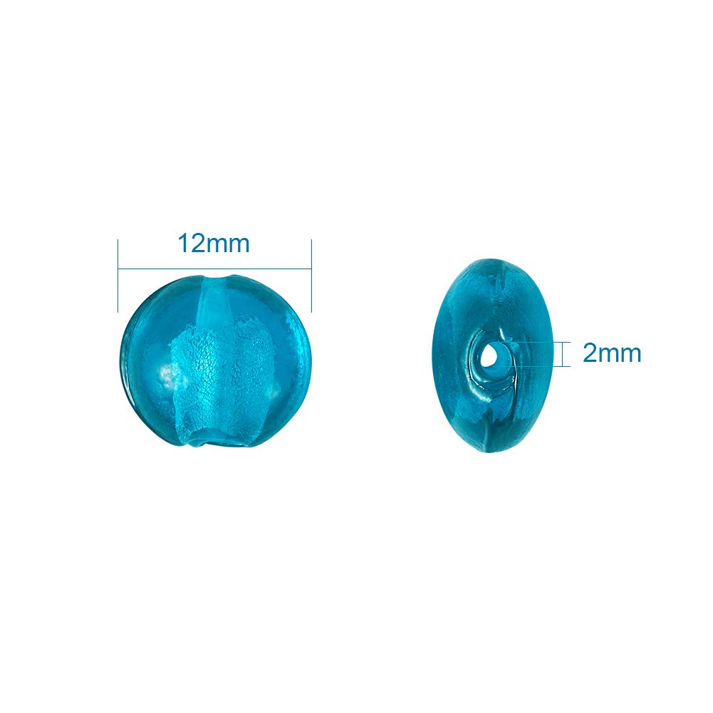 200pcs Handmade Silver Foil Beads Loose Lampwork Beads Craft