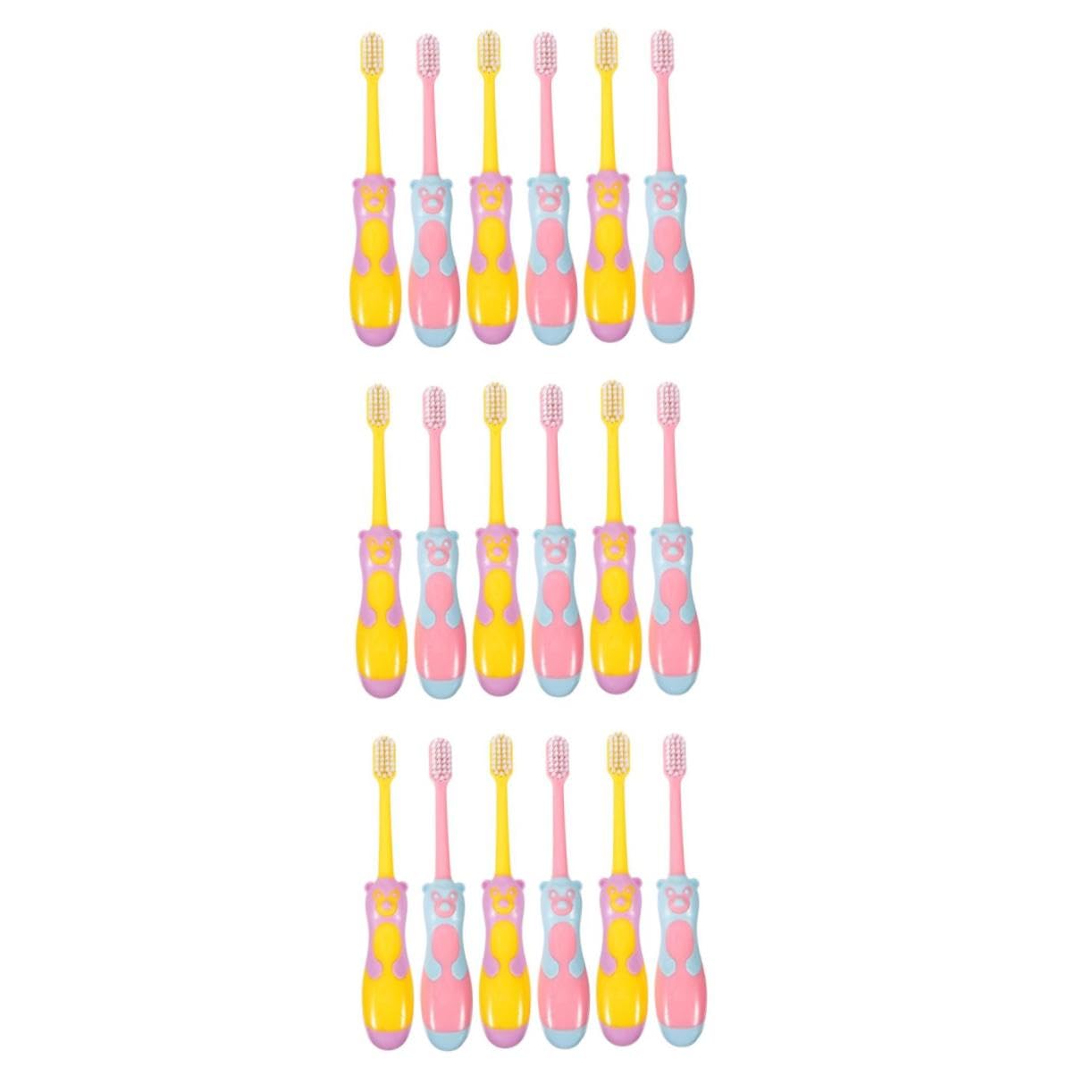 Healeved 3 Set Di Spazzolini Manuali Per Bambini Design Adorabile Dei Cartoni Animati Materiale Pp Spazzola Per La Pulizia Delicata Per La Dei Bambini Piccoli 6 Pezzi * 3