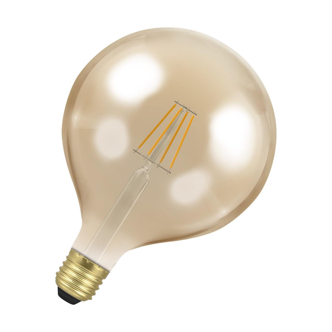 Crompton Lamps Filament Globe LED Light Bulb ES-E27 | 7W = 60W Equivalent | Extra Warm White 2200K | Energy Efficient | Edison Screw Lightbulb | Long Life 10,000-Hrs | Antique Bronze Glass | Dimmable