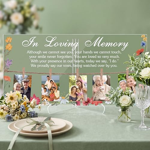 Novabright in Loving Memory Wedding Sign 15.7 x 7.87 Inch Acrylic...
