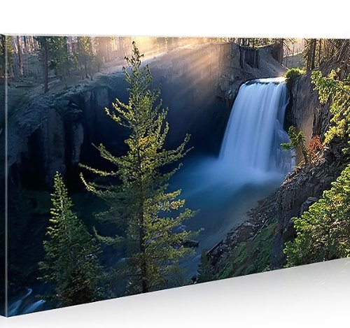 islandburner Cuadro sobre lienzo, cascada en el bosque, 1 K, XXL, póster en lienzo, artículo decorativo para salón, marca
