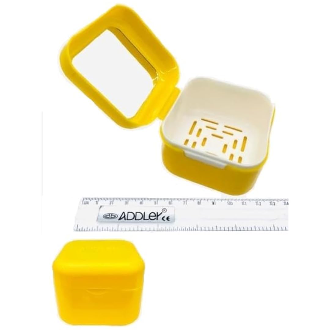 ADDLER DENTAL DENTURE CASE/STRAINER BASKET RETAINER CLEANING SOAK FOR NIGHT GUARD. (AUTOCLAVABLE) QTY:- 1/ ORAL CARE/DENTURE CARE-image-24