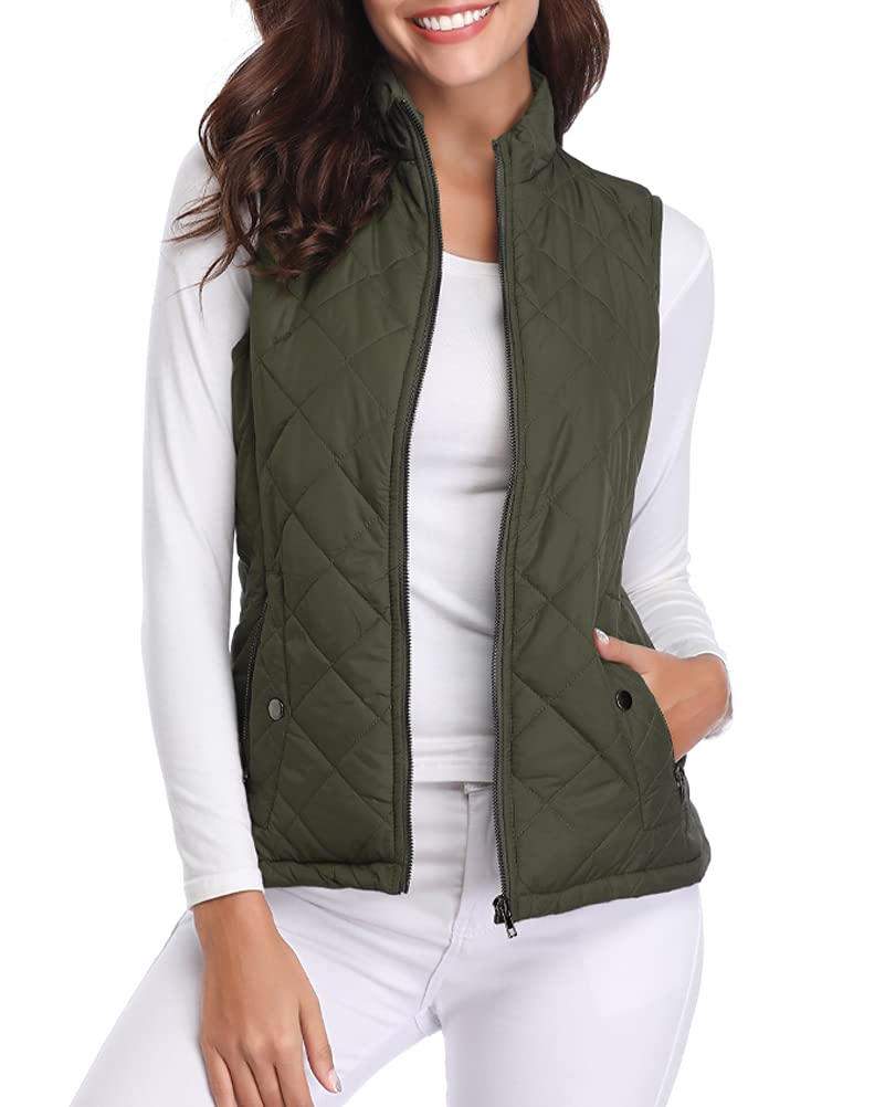 fuinloth Gilet Donna Smanicato Invernale Panciotto Dritto Collarei Giacche Ultraleggeri Senza Maniche Giacca con Tasca con Cerniera