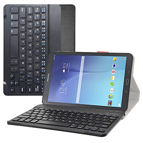 MAMA MOUTH for Galaxy Tab E 9.6 Keyboard Case,Slim Stand PU Leather Case Cover with Romovable Keyboard for Samsung Galaxy Tab E 9.6 / E Nook 9.6 T560 T561 T567 Verizon 4G LTE,Black