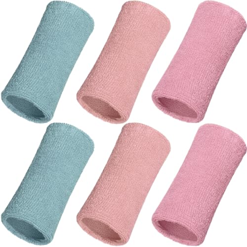 Image of WILLBOND 6 Inch Wrist Sweat Bands for Men Women Tennis Elastic Athletic Long Sweatband Wrist Absorbent for Basketball Tennis Running Outdoor Activity
