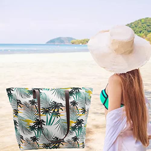 JNF Extra Large Canvas Beach Bags for Women Shoulder Bag Beach Tote Bag with Cotton Rope Handles4