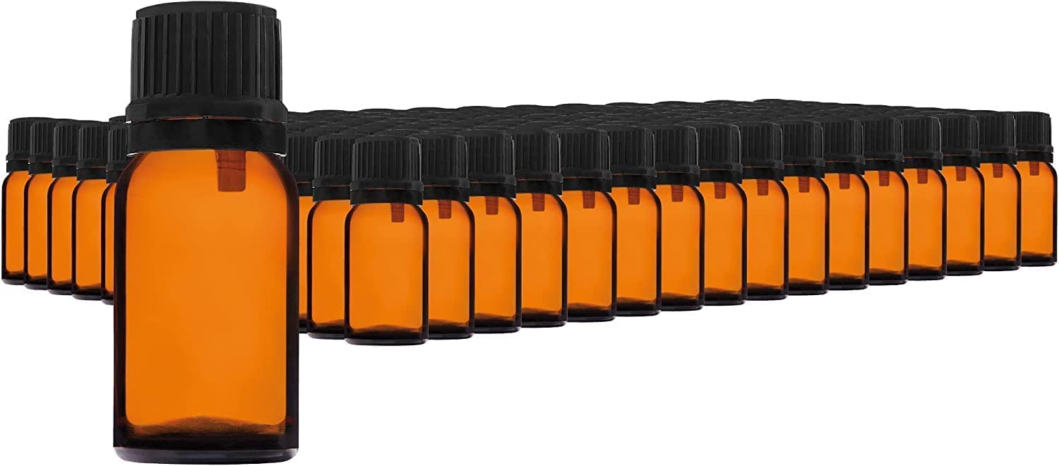 10ml-192 pièces de Flacon à Compte-gouttes - Petit Flacon en Verre Ambré de type Apothicaire avec Bouchon à Compte-gouttes Noir en Verre Brun Ensemble comprenant 5 Accessoires