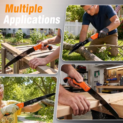 Hand Saw for Tree, 12 inch Folding Saw,Pruning Saws with High-Manganese Steel Teeth for Smooth and Precise Cuts. Handsaws for Camping, Gardening, Carpentry Camping Saw Portable. (orange) - Image 4