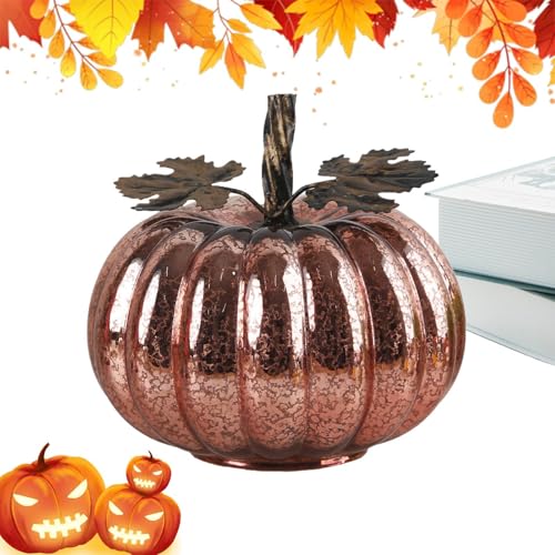 Citrouille en verre de Thanksgiving LED fonctionne sur piles pour Halloween