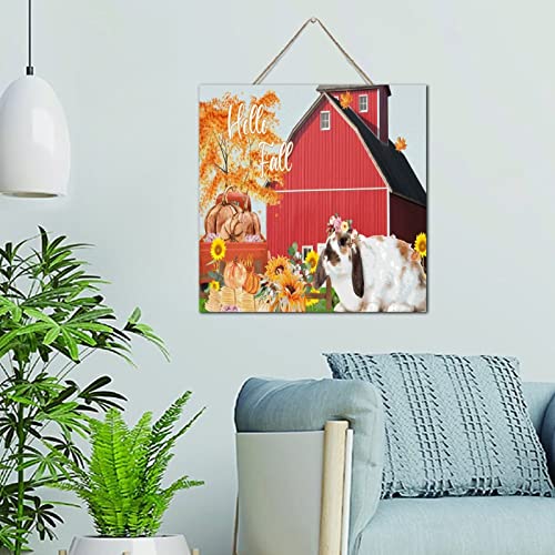 Décoration d'intérieur Hello Fall en bois pour égayer un mur blanc et triste