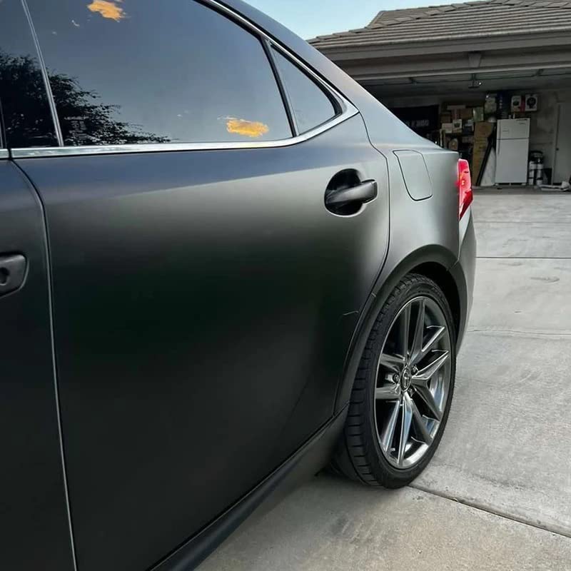 Image of WALLMATE? Matte Wrap Vinyl Peel and Stick Car & Bike Wrap Sheet Vinyl Car Wrap Sheet Roll Film Sticker Decal Sticker (24x120 /Inch, Black Matte)