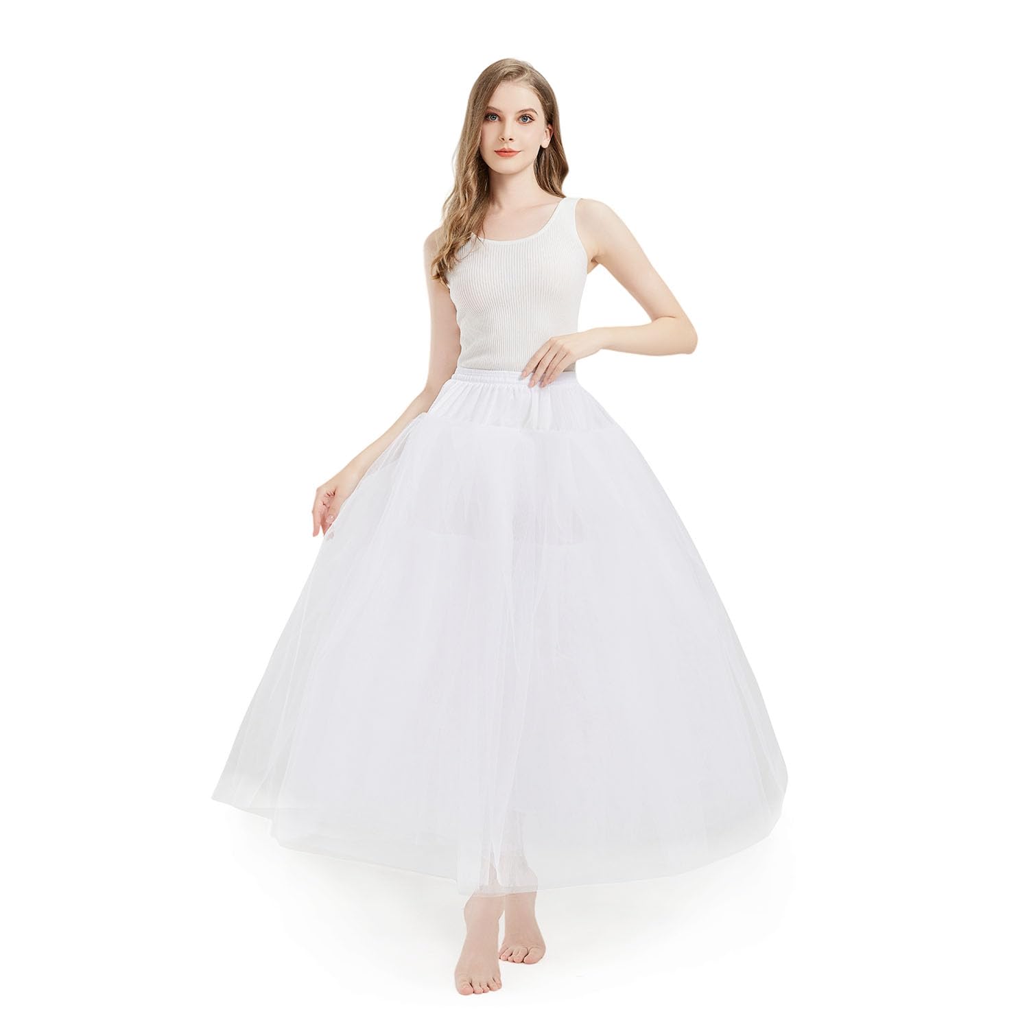 Women's A-line Hoopless Petticoat Crinoline Underskirt Slips Wedding Accessories YPT300
