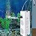 Ultra Quiet Fish Tank Filter 4-in-1 Internal Aquarium Filter,500-1800L/H Submersible Water Pump Oxygen Aeration Wave Maker Water Change for Betta, Turtle, Pond Fish, Garden. (6W 134GPH (500L/H))