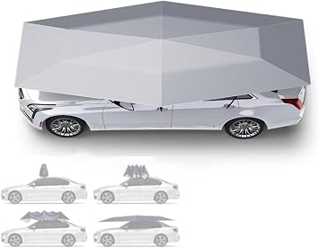 Full Exterior Covers,All-Weather Remote-Controlled Automatic Car Uv Protection Umbrella,Fully Automatic Car Tent Umbrella,Remote Controlled Portable Roof Silver-5.2m/205