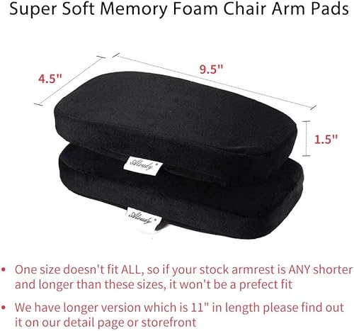 Miniatura 7 de Aloudy Almohadillas ergonómicas de espuma viscoelástica para silla de oficina, cómodas fundas para reposabrazos de silla de juegos para codos y