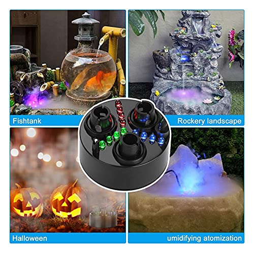 3 Hoofd Ultrasone Mist Maker Fogger, Plastic Verstuiver met 12 LED Licht, luchtbevochtiger 1500 ml/h Vertatie voor water… - Image 4