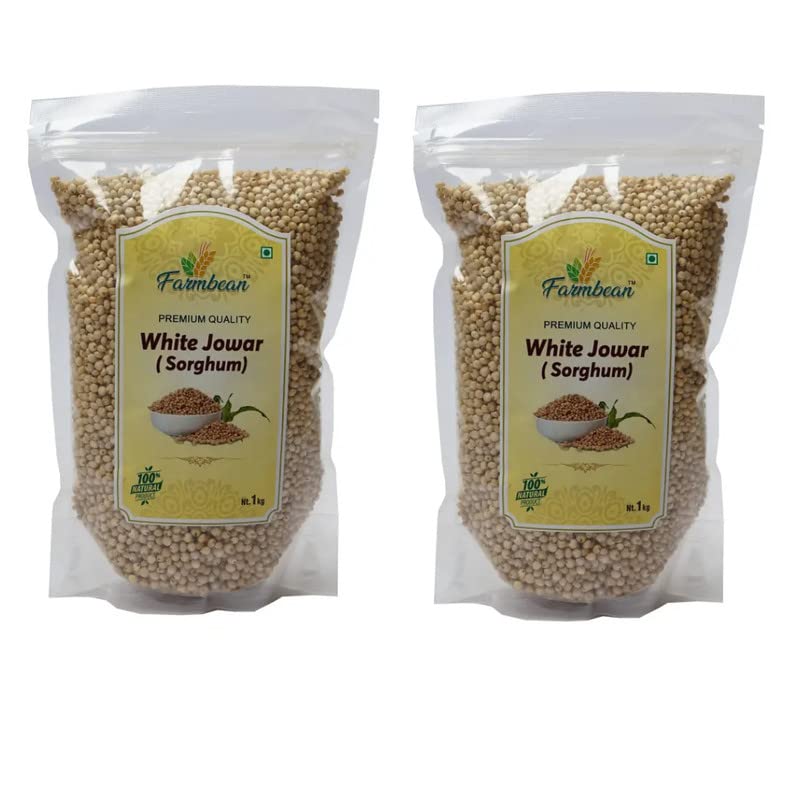 Farmbean Whole Grains White jowar/Sorghum/Jonna | For Weight Loss & Digestive Health 2 KG High Protein & 100% More Fibre than Rice -2000g (Pack of 2) (B0B4337CQY) Amazon Price History, Amazon Price Tracker