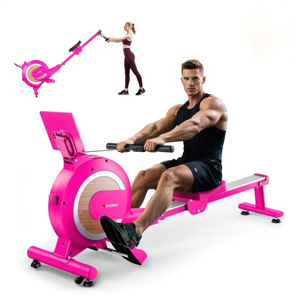 WENOKER Rowing Machine, Magnetic Rowing Machine for Home, Upgraded 32-Levels Quiet Resistance with Smart Electronic Knob, 350 LBS Weight Capacity, Compact Rower Machine Easy Assembly, App Supported