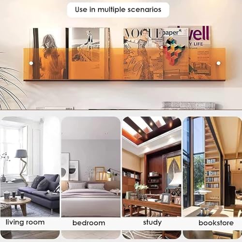 Acryl Zeitschriftenhalter Set, Wandmontierter Prospektständer für stilvolle Literaturaufbewahrung in Wohnzimmer und Büro