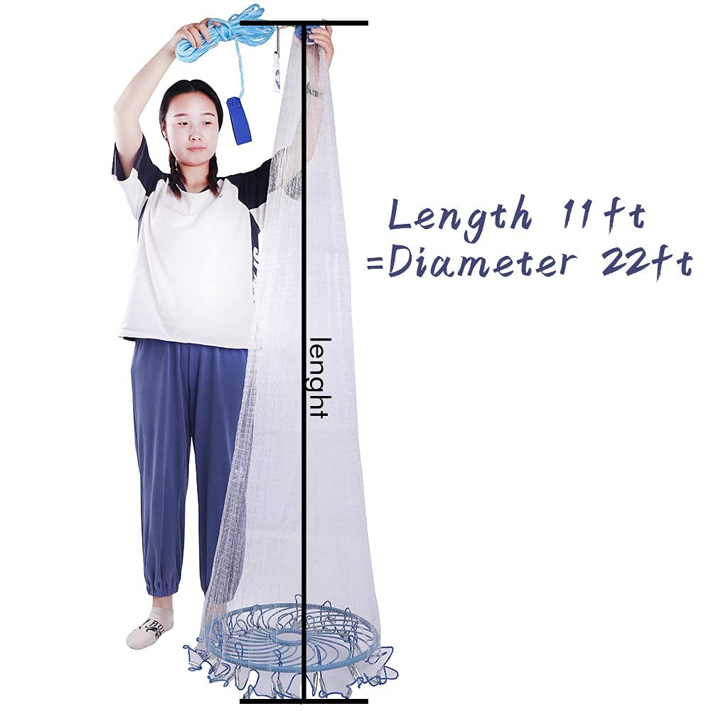 Throw nets for Fishing Bait Saltwater Fishing Cast Net,Size 4FT/5FT/6FT