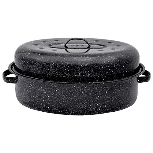 Granite Ware 0508-2 15-Inch Covered Oval Roaster, Bundle Gallette Cuisine Food Scale, Turkey Baster, Meat Thermometer, Meat Injector Roasting Pan Holidays Dinner 5 Piece Bundle - Thumbnail 2