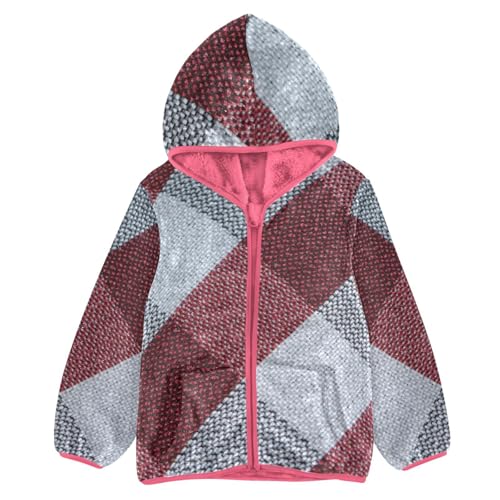 GuoChe Buffalo Plaid Tartan Check Scotland Retro Red Toddler Sherpa Jacket